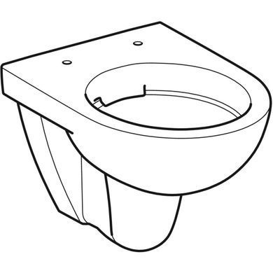 Подвесной унитаз Geberit Selnova Compact воронкообразный, скорочений виліт, Rimfree: Белый