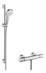 Душовий набір Hansgrohe Croma Select E Vario / Ecostat Comfort Combi 0,90 м, білий/хром 27082400, Хром/білий