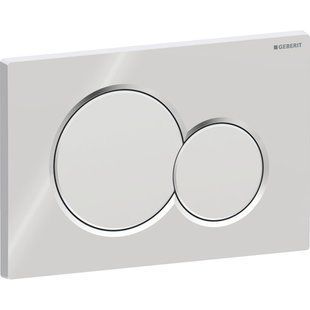 Змивна клавіша Geberit Sigma01 для подвійного змиву, Round: Панель: глянцевый хром, Кнопки: матовий хром