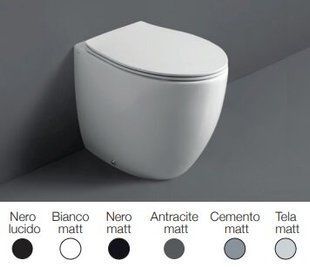 Simas Bormio Унітаз підлоговий приставний "Rimless" 54x35 з сидінням мікроліфт, в кольорі