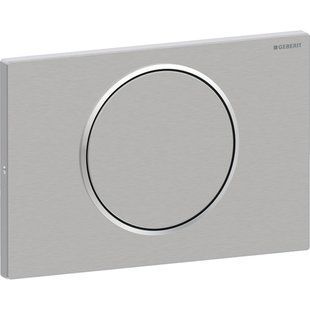 Змивна клавіша Geberit Sigma10 для змивання / зупинки змивання, Round, з кріпленням на гвинтах: Панель й кнопка: матовий, легко чиститься, Декоративне кільце: поліроване