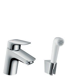 Змішувач для раковини Hansgrohe Logis одноважільний з гігієнічним душем 71290000, Хром