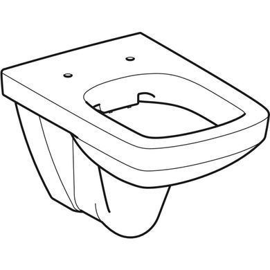 Підвісний унітаз Geberit Selnova Square воронкоподібний, Rimfree: Білий
