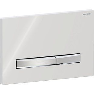 Змивна клавіша Geberit Sigma50 для подвійного змиву, Square, колір металевий хромований: Корпус і кнопки: хромований, Панель: глянцевый хром