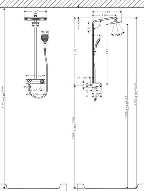 Душевая система Hansgrohe Raindance E Showerpipe 360 1jet с комплектом для душа Select 300 27288000