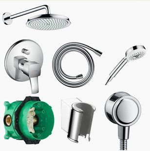 Hansgrohe Metropol Classic комплект для душу : верхній душ, ручний душ, змішувач на 2 режима, хром 27345000