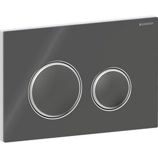 Змивна клавіша Geberit Sigma50 (ex Sigma21) для подвійного змиву, Round, колір металевий хромований: Корпус і декоративні кільця: хромований, Панель і кнопки: лава