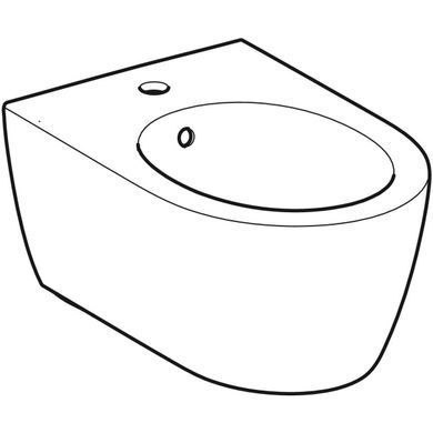 Підвісне біде Geberit iCon закритої форми: T=53см, Перелив=Видимий, Білий