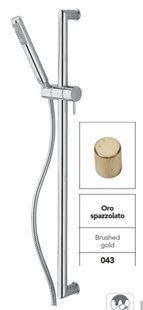 Душева штанга 70 см x &Oslash; 25 mm з тримачем, шлангом та ручною лійкою ZEN, Satined gold