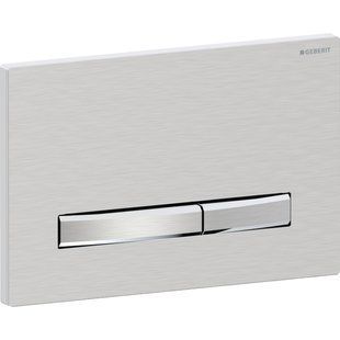 Змивна клавіша Geberit Sigma50 для подвійного змиву, Square, колір металевий хромований: Корпус і кнопки: хромований, Панель: хромований, матовий, легко чиститься