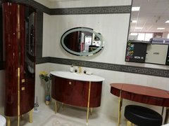 Комплект мебели в ванную Burgbad Diva: пенал, тумба, умывальник, туалетный столик с пуфиком + зеркало АКЦИЯ