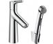 Смеситель Hansgrohe Talis Select S со сливным клапаном Push-Open для раковины с гигиеническим душем, хром 72290000