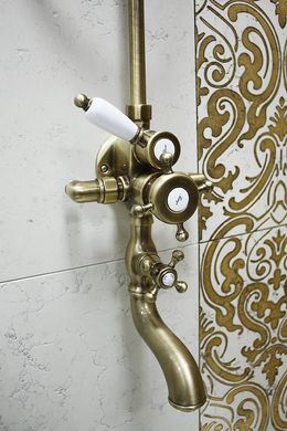 Душевая система для ванны с термостатом  Huber Victorian 592.VT22H.BA цвет бронза
