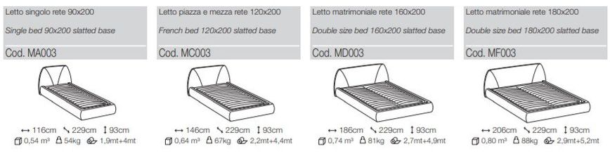 Кровать Le Comfort Belmondo (ширина от 90 до 206 см) материал на выбор (серый)