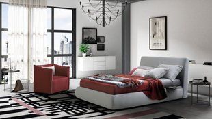 Кровать Le Comfort Break (ширина від 111 до 201 см) матеріал на вибір (світло-сірий)