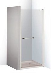 Дверь для ниши распашная 90 см, петли справа, матовое стекло, белый профиль Sanplast  DJP-PRII/EX-90-S bi MC