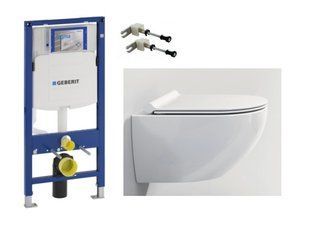 Інсталяція Geberit 111.300.00.5 + Унітаз підвісний безобідковий Catalano SFERA білий матовий + сидіння для унітазу soft-close, ГРН
