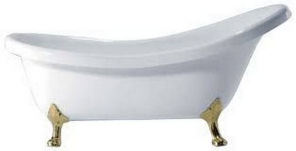 Вбудована акрилова ванна Knief VICTORIAN 010006101+010009101 із золотими ніжками овальна
