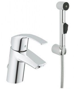 Змішувач з гігієнічним душем для раковини Grohe Eurosmart 23124002, Хром