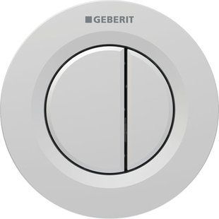 Механізм дистанційного змиву Geberit типу 01, пневматичний, Round, для подвійного змиву, для змивного бачка прихованого монтажу Sigma 8 см, клавіша прихованого монтажу: Матовий хром / Легко чиститься