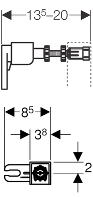 Комплект верхних креплений для установки систем инсталляций Duofix перед капитальной стеной 111.815.00.1, ГРН