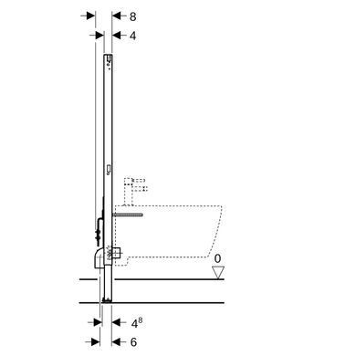 Монтажний елемент Geberit Duofix для біде, 112 см: 50x8см,