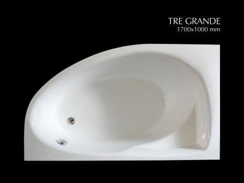 Ванна PAA Tre Grande 170x100 из литого камня (левая / правая сторона) + низкая панель