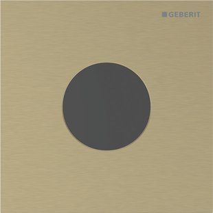 Система керування пісуаром Geberit з електронним запуском змивання, живлення від мережі, захисна панель тип 40, круглої форми: Кольору латуні / Матовий, легко чиститься