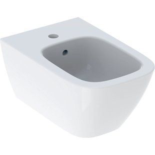 Підвісне біде Geberit Smyle Square закритої форми: T=54см, Перелив=видимий, Білий