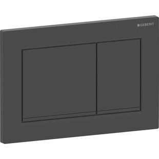 Змивна клавіша Geberit Omega20 (ex Omega30) для подвійного змиву, Square: Панель й кнопки: черный матовый, фарбований, легко чиститься, Декоративна смуга: чорний