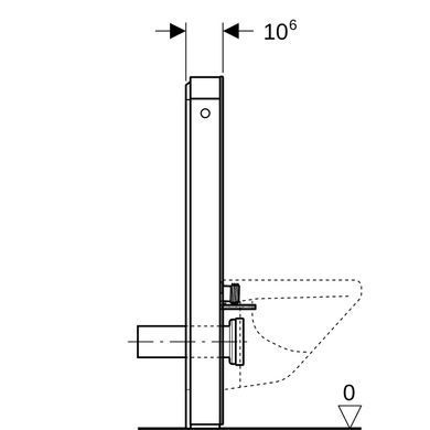 Сантехнический модуль Geberit Monolith Plus для подвесного унитаза, 101 см, фронтальна панель зі скла: білий скло, алюміній