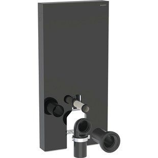 Сантехнічний модуль Geberit Monolith для підлогового унітаза, 101 см, фронтальна панель зі скла: чорний скло , алюміній чорний хром