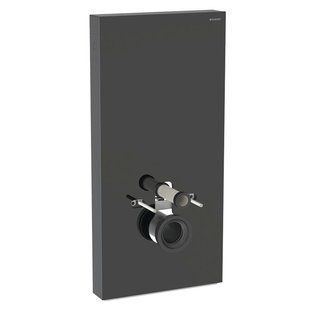Сантехнічний модуль Geberit Monolith Plus для підвісного унітаза, 101 см, фронтальна панель зі скла: чорний скло, алюміній чорний хром