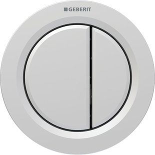 Механізм дистанційного змиву Geberit типу 01, пневматичний, Round, для подвійного змиву, вбудована в меблі клавіша: Матовий хром / Легко чиститься