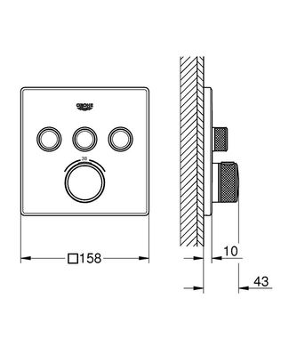 GROTHERM SMARTCONTROL термостат для ванни/ душу, на 3 споживачі /29126000/ GROHE