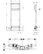 Душовий елемент Geberit Duofix з майданчиком для монтажу змішувача, висота 130 см, випуск 50 мм 111.580.00.1, ГРН